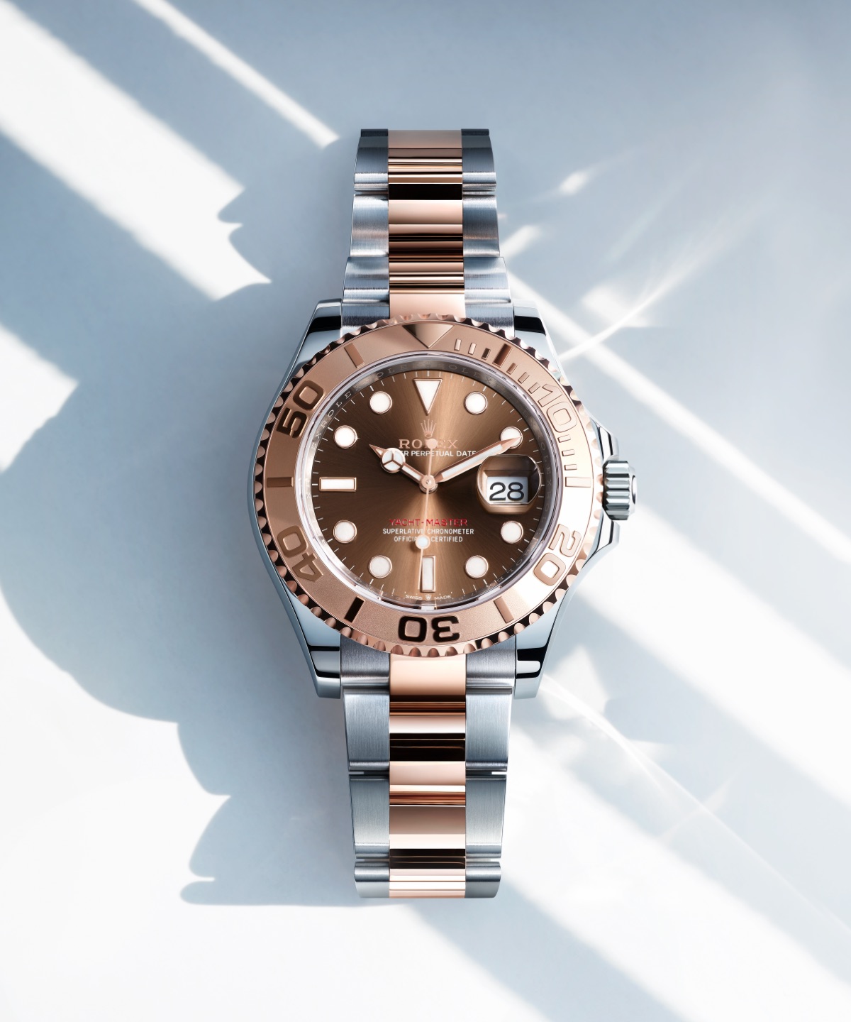 Rolex Yacht-Master 40 in Everose Rolesor with chocolate dial and Oyster bracelet