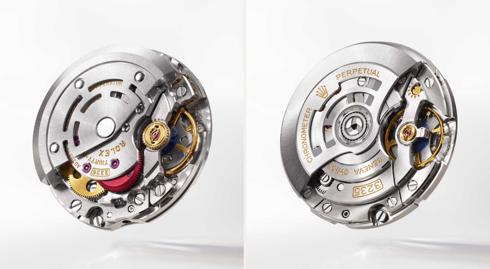 Rolex caliber 2236 and caliber 3235 self-winding mechanical movements