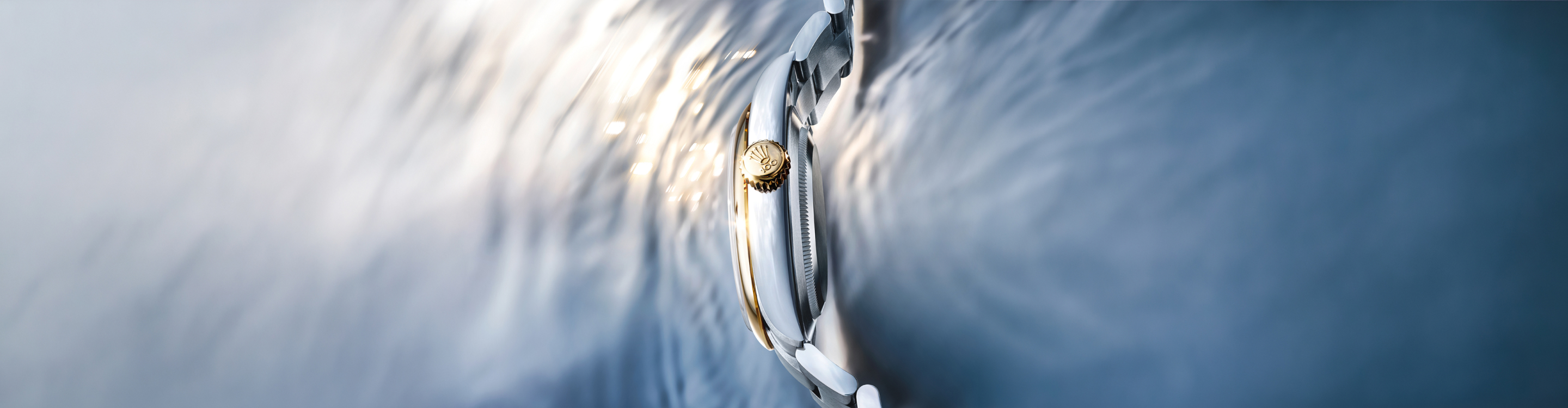 Rolex Oyster Perpetual 41 in yellow Rolesor, side profile view, Rolex new watches 2026