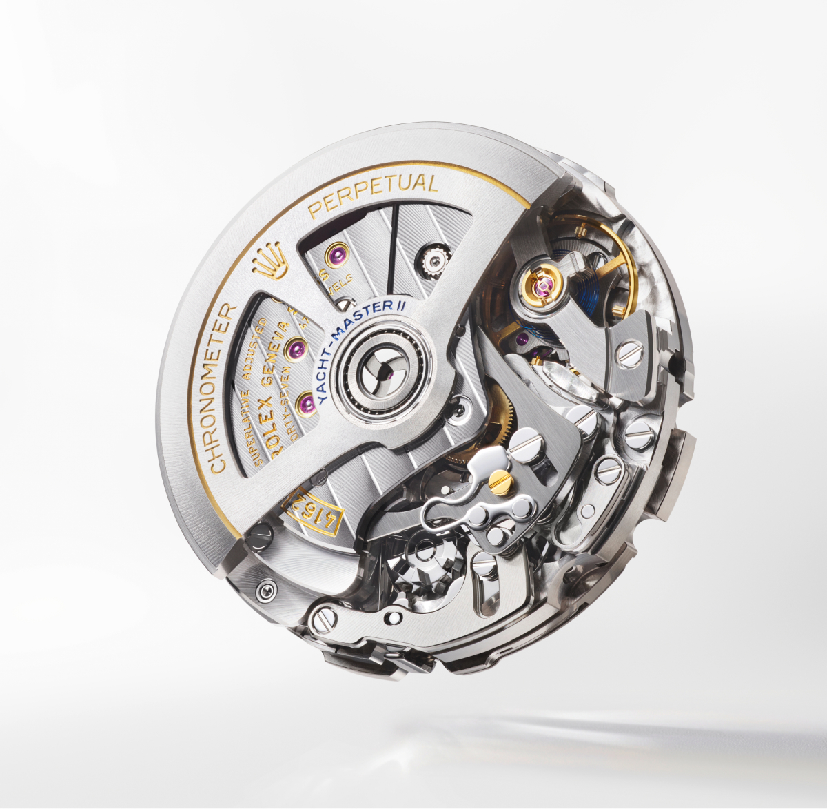 Rolex caliber 4162 chronograph movement with countdown function, column wheel, vertical clutch and Côtes de Genève bridge
